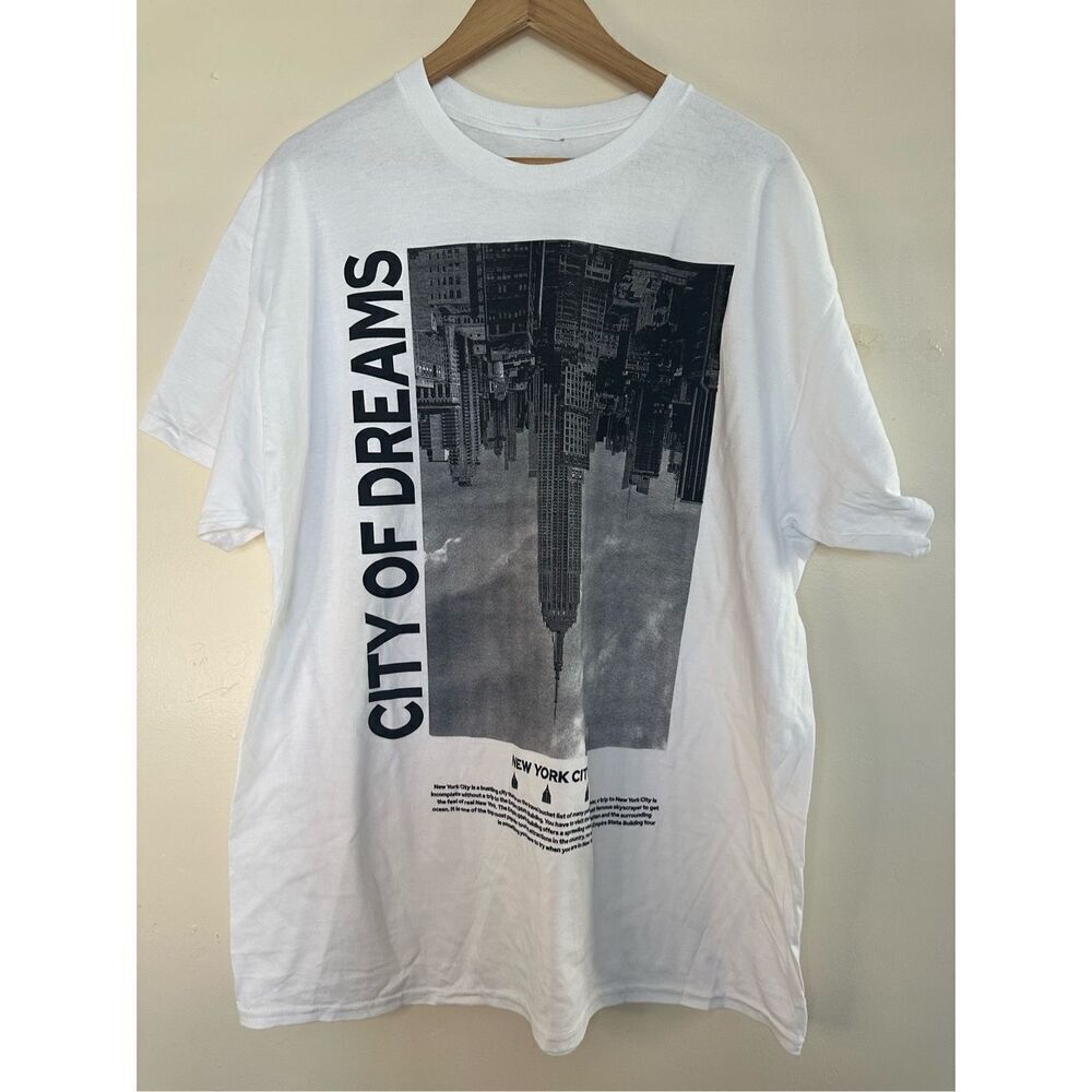 🌉 New York City of Dreams Black and White Fashion Nova Graphic T Shirt Size XL